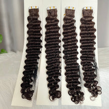 Tape In Hair Extensions Deep Wave Human Hair 40pcs/100g