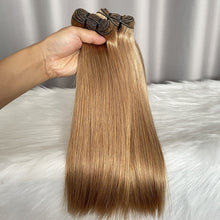 SDD Human Hair Bundles with Closure Straight Double Drawn Hair Color 27
