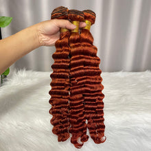 9A Ginger Deep Wave Human Hair Bundles Color #350