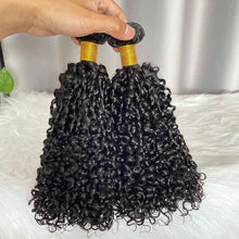 Pixie Curls Human Hair Bundles with Lace Closure SDD Double Drawn Hair