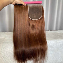 SDD Bone Straight Human Hair Bundles and Closure Brown Hair