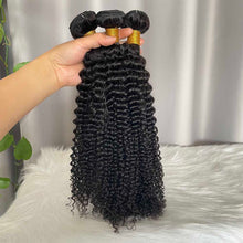 9A Kinky Curly Hair Bundles Natural Color Virgin Human Hair Weft Free Shipping