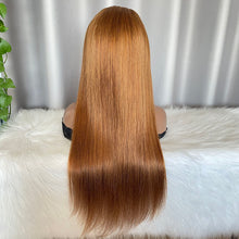 4x4 Closure Wig Straight Human Hair Lace Wigs Color 30