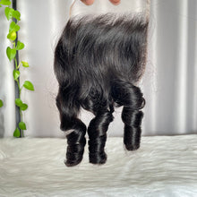 SDD Bouncy Curls Human Hair Bundles with Closure Frontal Natural Color