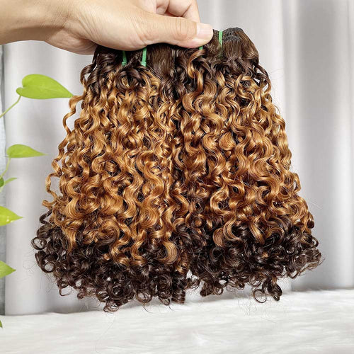 12A Water Curl Hair Double Drawn Color T4/30/4