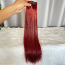 SDD Human Hair Bundles with 5x5 Closure Straight Double Drawn Hair Color 33