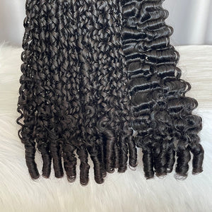 Pixie Curly and Burmese Curly Human Hair Bundles SDD Hair Curl Tips Double Drawn