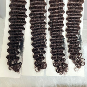 Tape In Hair Extensions Deep Wave Human Hair 40pcs/100g