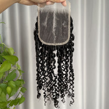Natural Color Pixie Curly Hair Bundles with Lace Closure and Frontal 12A Double Drawn