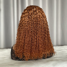 Coffe Jerry Curly Human Hair Wigs 13x4 Lace Frontal Wig