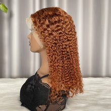 Coffe Jerry Curly Human Hair Wigs 13x4 Lace Frontal Wig