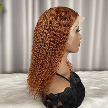 Coffe Jerry Curly Human Hair Wigs 13x4 Lace Frontal Wig