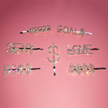 Hair Clips Glittering Letter Hair Pins Twinkle Rhinestone Barrette MOQ 100 Pieces FREE SHIPPING