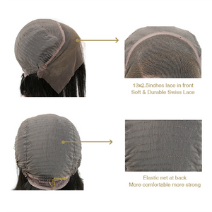 Straight Lace Front Wig 150% Density 8 - 24 Inch Natural Color Human Hair Wigs With Baby Hair