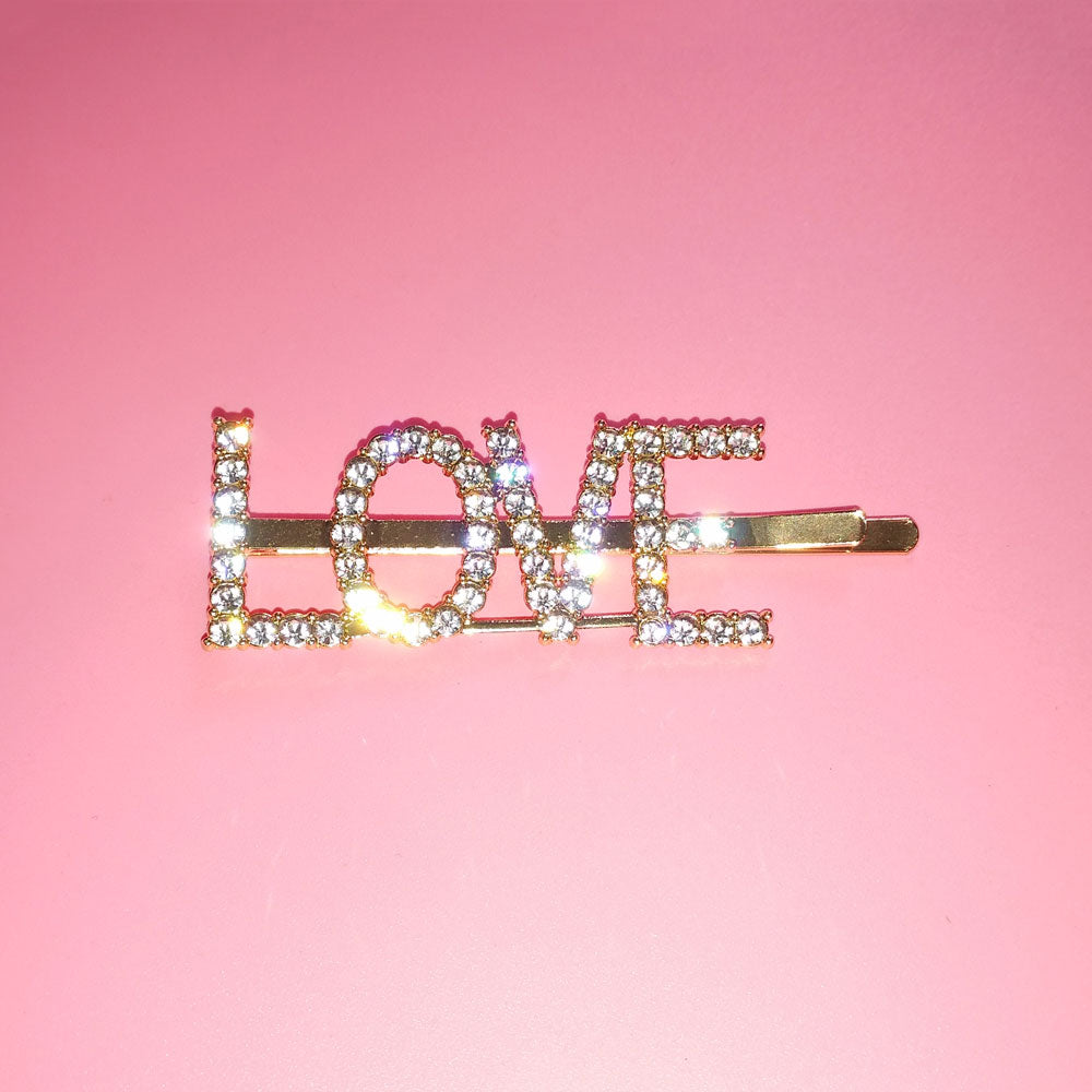Hair Clips Glittering Letter Hair Pins Twinkle Rhinestone Barrette MOQ 100 Pieces FREE SHIPPING