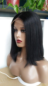 Short  Bob Wig 4x4 Lace Virgin Hair Bob Wig Straight 100% Human Hair Free Shipping