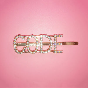 Hair Clips Glittering Letter Hair Pins Twinkle Rhinestone Barrette MOQ 100 Pieces FREE SHIPPING