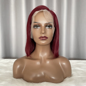 Burgundy Lace Front Wig Bob 99J Human Hair 13x4 Frontal Wig