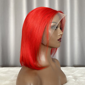 Red Bob Lace Front Wig Human Hair 13x4 Frontal Bob Wig