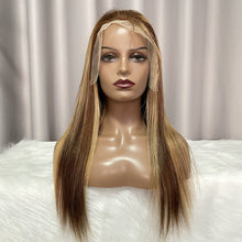 P4/27 Highlight Ombre Brown 13x4 Lace Front Wig Straight Human Hair Frontal Wig