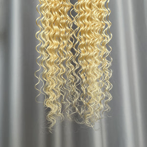 613 Deep Wave Hair Bundles Blonde Human Hair Curly Extensions