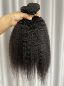 8A Kinky Straight Hair Bundles Natural Color Remy Human Hair Weft Free Shipping