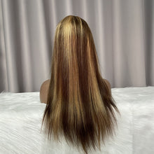 P4/27 Highlight Ombre Brown 13x4 Lace Front Wig Straight Human Hair Frontal Wig