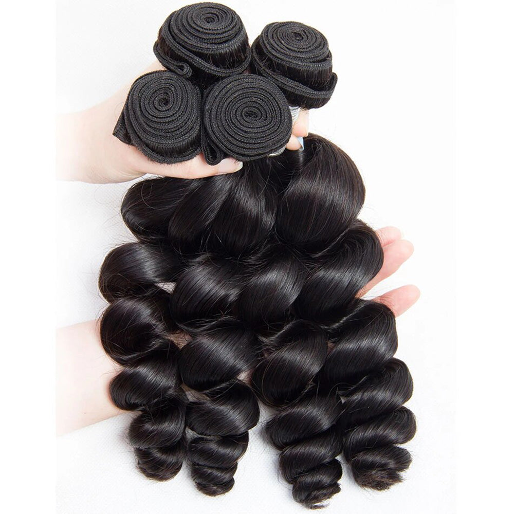 9A Loose Wave Hair Bundles Natural Color Human Hair Weft Free Shipping