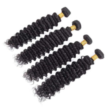 9A Deep Wave Hair Bundles Natural Color Virgin Human Hair Weft Free Shipping