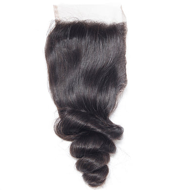 4x4 Lace Closure Loose Wave 100% Virgin Human Hair Closure Free Shipping
