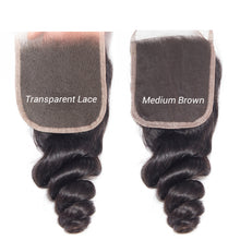 4x4 Lace Closure Loose Wave 100% Virgin Human Hair Closure Free Shipping