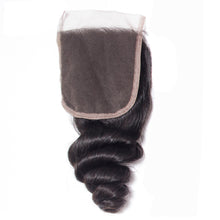 4x4 Lace Closure Loose Wave 100% Virgin Human Hair Closure Free Shipping