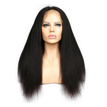 Kinky Straight Lace Front Wig 150%  Density Virgin Human Hair Front Lace Wig With Baby Hair