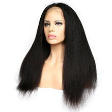 Kinky Straight Lace Front Wig 150%  Density Virgin Human Hair Front Lace Wig With Baby Hair