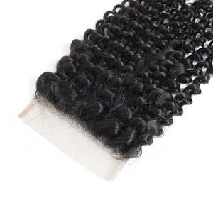 4x4 Lace Closure Kinky Curly 100% Virgin Human Hair Closure Free Shipping