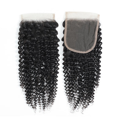 4x4 Lace Closure Kinky Curly 100% Virgin Human Hair Closure Free Shipping