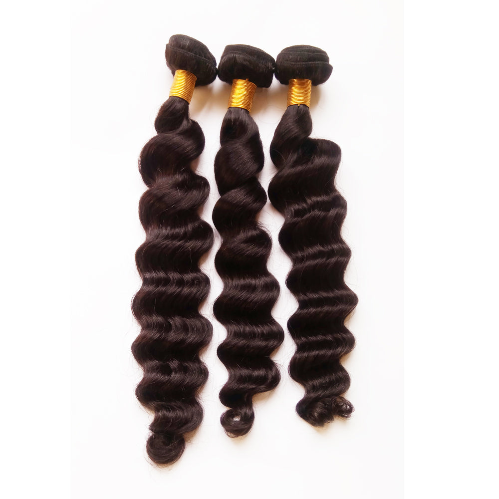 Peruvian Loose Deep Wave Virgin Hair Bundles 3 or 4 Pieces/Pack 100% Human Hair Weaving