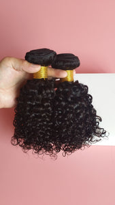 8A Jerry Curly Hair Bundles Natural Color Remy Human Hair Weft Free Shipping