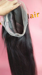 Full Lace Wig Straight Natural Color Virgin Human Hair Free Shipping