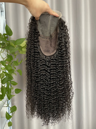 5x5 Closure Wig Kinky Curly Natural Color Virgin Human Hair Lace Wigs Free Shipping
