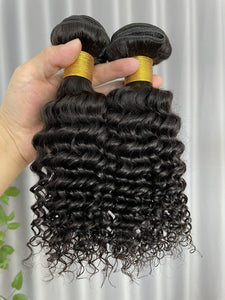 9A Kinky Curly Hair Bundles Natural Color Virgin Human Hair Weft Free Shipping