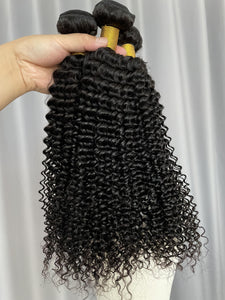 9A Kinky Curly Hair Bundles Natural Color Virgin Human Hair Weft Free Shipping