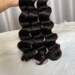 10A Loose Deep Wave Hair Bundles Natural Color Virgin Human Hair Weft Free Shipping