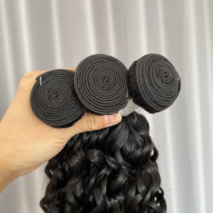 10A Water Wave Hair Bundle Natural Color Virgin Human Hair Weft Free Shipping