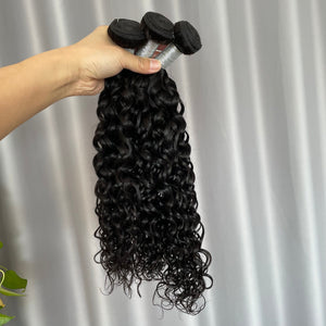 10A Water Wave Hair Bundle Natural Color Virgin Human Hair Weft Free Shipping