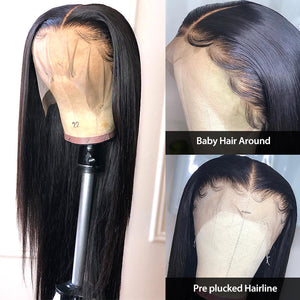 13x4 Lace Frontal Wig Straight 100% Human Hair Lace Front Unit 10A Grade