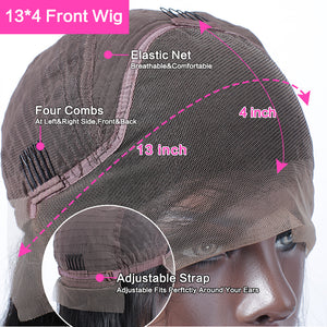 13x4 Lace Frontal Wig Body Wave 100% Virgin Human Hair Lace Front Unit 10A Grade