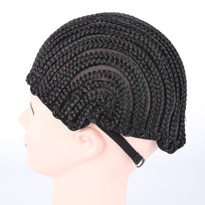 Cornrow Wig Cap With Clip 1 Pack Braided Crochet Wig Cap With Adjustable Straps and Combs