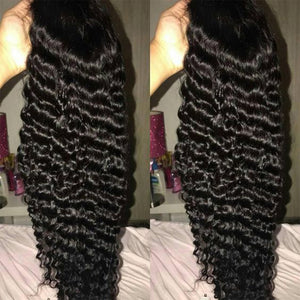 13x4 Lace Frontal Wig Deep Wave 100% Human Hair Lace Front Unit 10A Grade