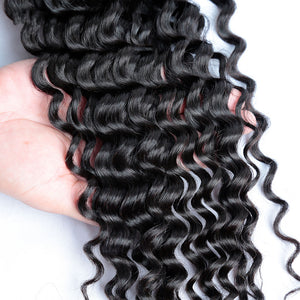 4x4 Lace Closure Deep Wave 100% Virgin Human Hair Closure Free Shipping
